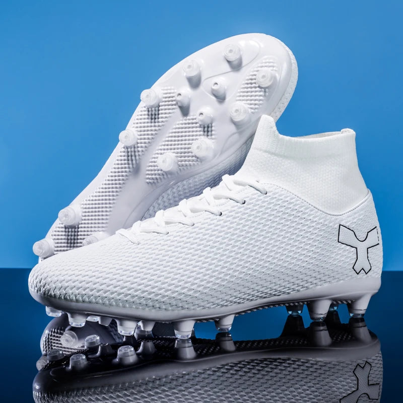 New Unisex Long Spike Football Boots Men Broken Nail Soccer Shoes AG/TF Training Soccer Cleats Sneakers Non-Slip Ankle Zapatos