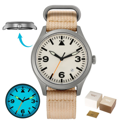 BERNY Full Titanium Automatic Watch for Men Sapphire AR Coated 10Bar Supper Luminous Men Wristwatch Sports Aviation Men Watches