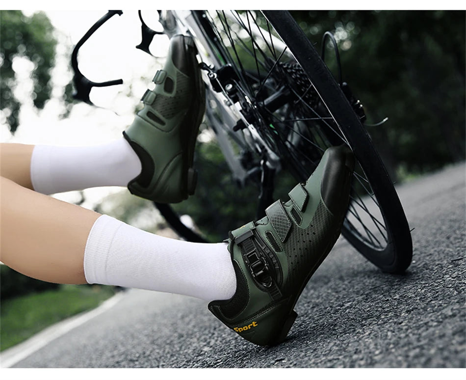 Pantofi de ciclism pentru bărbați fără crampoane, pantofi MTB pentru pedale plate, pantofi de viteză din cauciuc antiderapant pentru biciclete de șosea, adidași de curse pentru femei pentru biciclete montane