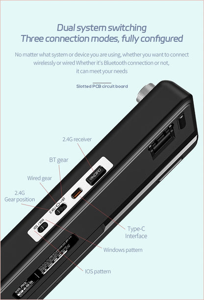 Tri-mode Mechanical Keyboard Wired&Wireless Barebone Kit 3/5 Pins Customized Hot Swap RGB Rapid Disassemble Gasket