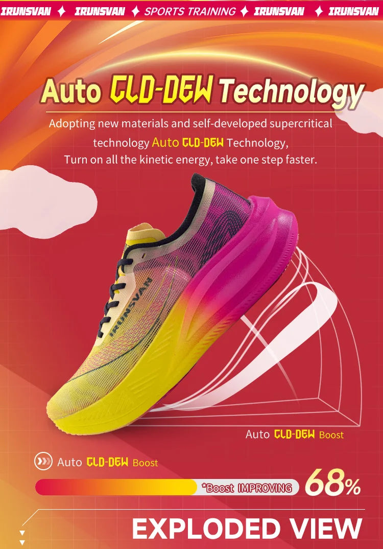 IRUNSVAN Scarpe da corsa da uomo, scarpe sportive traspiranti, leggere, da maratona, con piastra in carbonio, sneakers casual, comode, per l'allenamento atletico