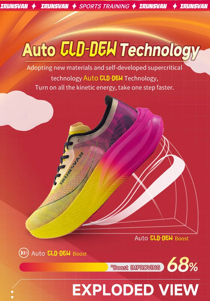 IRUNSVAN Scarpe da corsa da uomo, scarpe sportive traspiranti, leggere, da maratona, con piastra in carbonio, sneakers casual, comode, per l'allenamento atletico