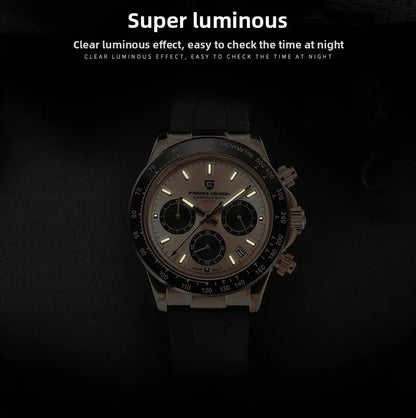 PAGANI DESIGN 40MM V2 Sky Blue Dial Classics Men Quartz Watches Sapphire Retro Chronograph Stainless Steel Waterproof Watch Men