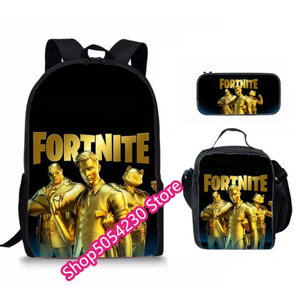 Fortnited 3-teiliges Rucksack-Set für Jungen – Victory Game, 16 Zoll, wasserabweisender Vorschul-Rucksack, cooler Grundschulrucksack