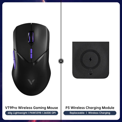 Rapoo VT9PRO/VT9Air 4K Wireless Gaming Mouse Superlight 26000DPI 4KHz Polling Rate 0.25ms Response Time 180H Battery Life PAW3398
