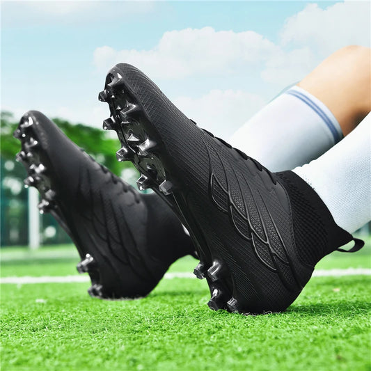 Superfly FG Football Boots Outdoor Soccer Cleats Black Shoes Soft Sport Professional Shoes Breathable Comfortable Boots Plus Size