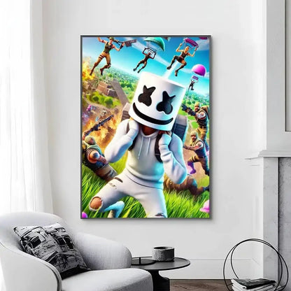 Game-F-F-Fortnites Posters Self Adhesive Waterproof Ideal For Living Room Bedroom Bar Decoration