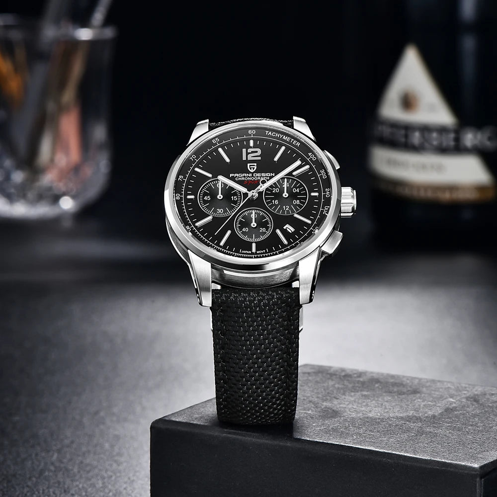 Pagani Design For Mens Watch Chronograph Japan Vk63 Sport Quartz Wristwatch Sapphire Date 100m Waterproof Reloj Hombr Masculino