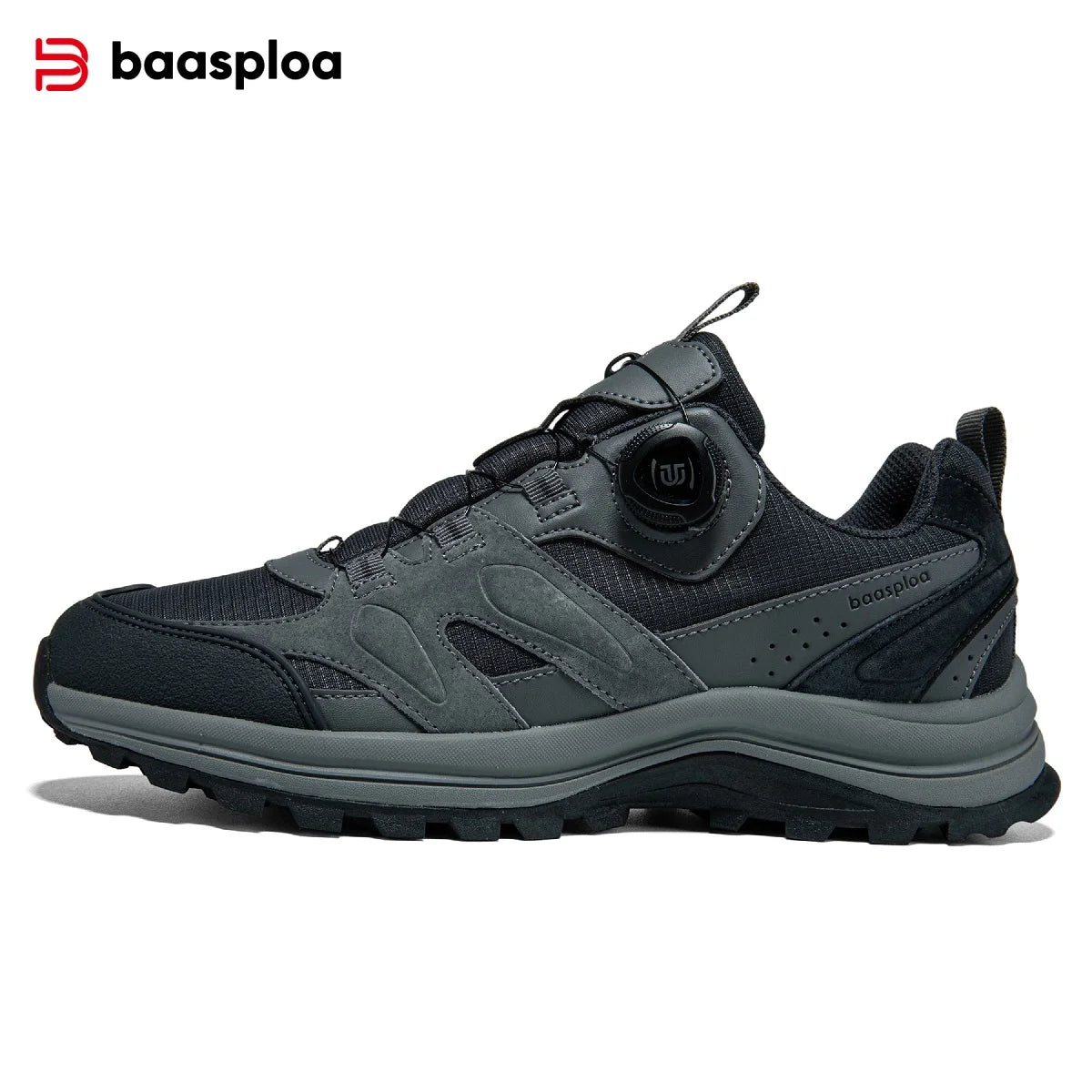 Baasploa Men Hiking Sneakers Outdoor Fashion Lightweight Breathable Shoes Male Casual Anti-Skid Wear-Resistant Climbing Shoes