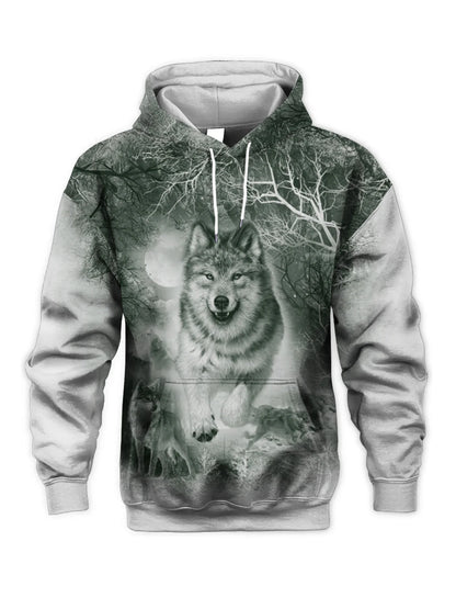 Fashion Animal Men's Hoodie Wolf 3D Print Fall Sweatshirt Hoodie Street Casual Sweatshirt Y2K Men's Oversized Unisex Clothing