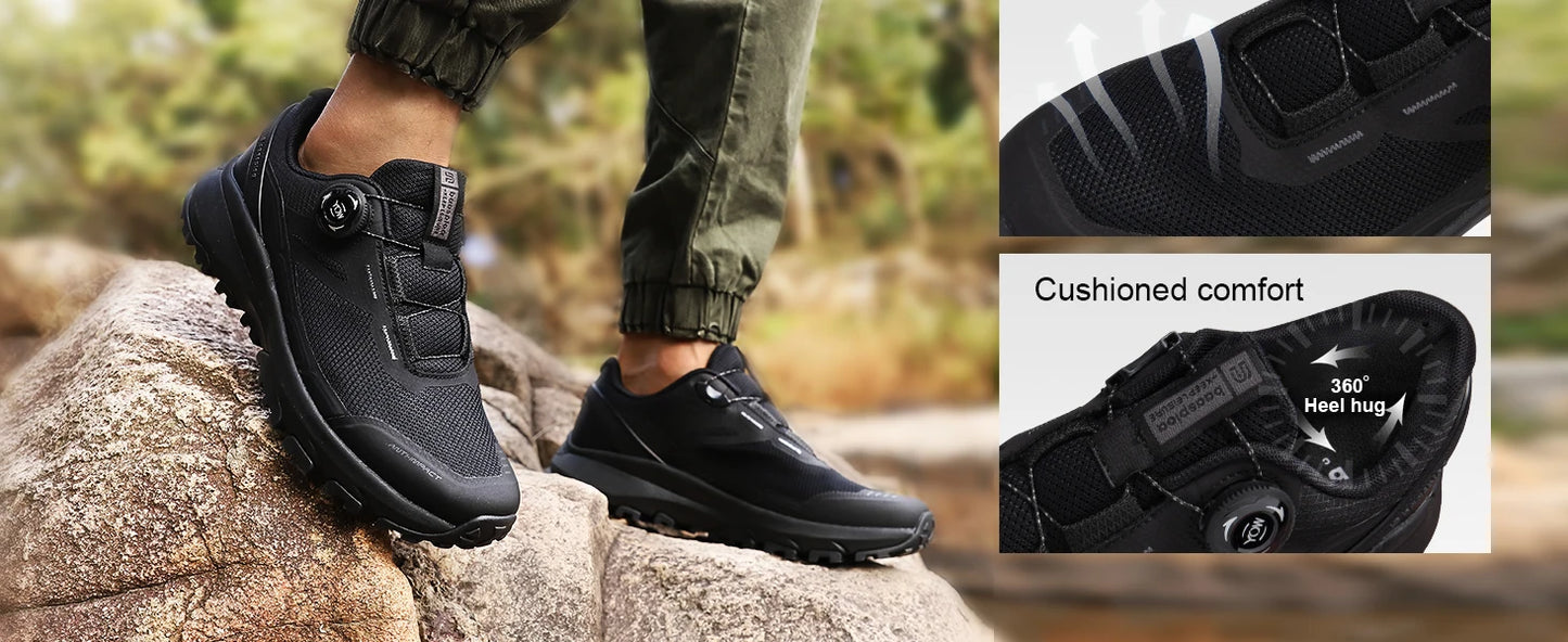Baasploa Men Hiking Shoes Outdoor Climbing Mesh Breathable Travel Walking Shoes Male Non-Slip Wear Resistant Comfortable Sneakers