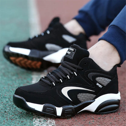Plus Size Men's Trendy Color Block Sneakers, Comfortable Non-Slip Lace-Up Casual Durable Shoes for Men's Outdoor Activities