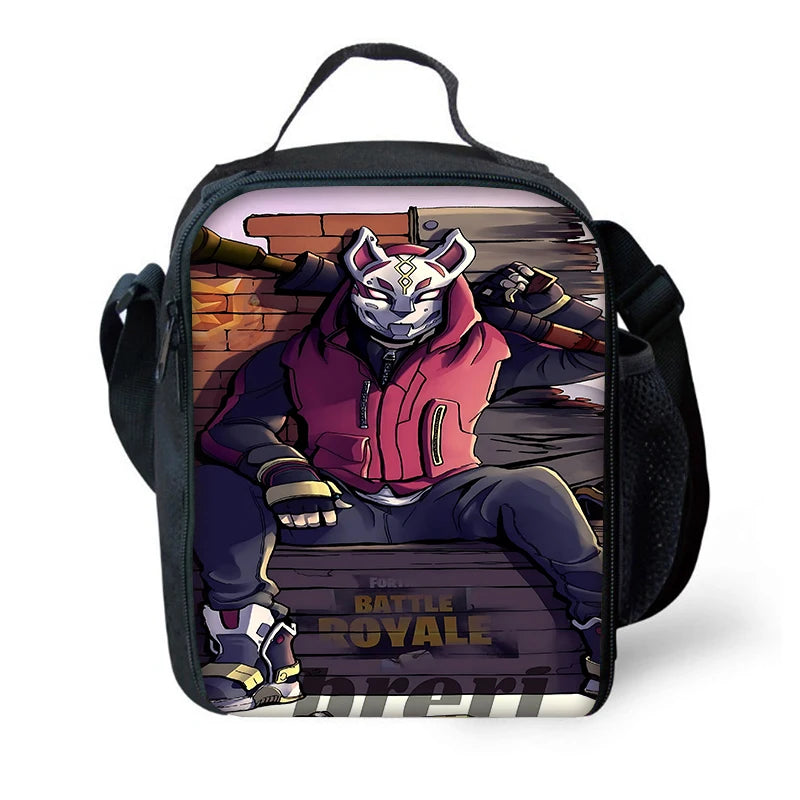 Hot Game Child Insulated Large Fortnite Capacity Bag for Boy Girl Student Outdoor Picnic Reusable Thermal Cooler Lunch Box