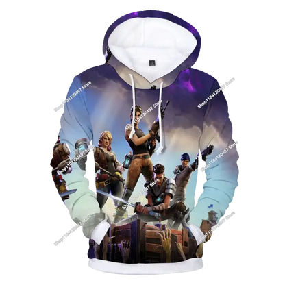 Children's Fortnite Anime Hoodie Men's Streetwear Hip-Hop Sportswear Casual Loose Fit Sweatshirt Outdoor Fashion