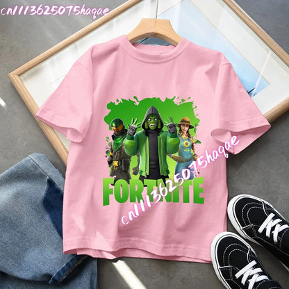 Fortnites Series Summer Child Clothing Hot Game Boys Girls T-Shirt Cartoon Print Kids Short Sleeve Tops Funny Birthday Gifts