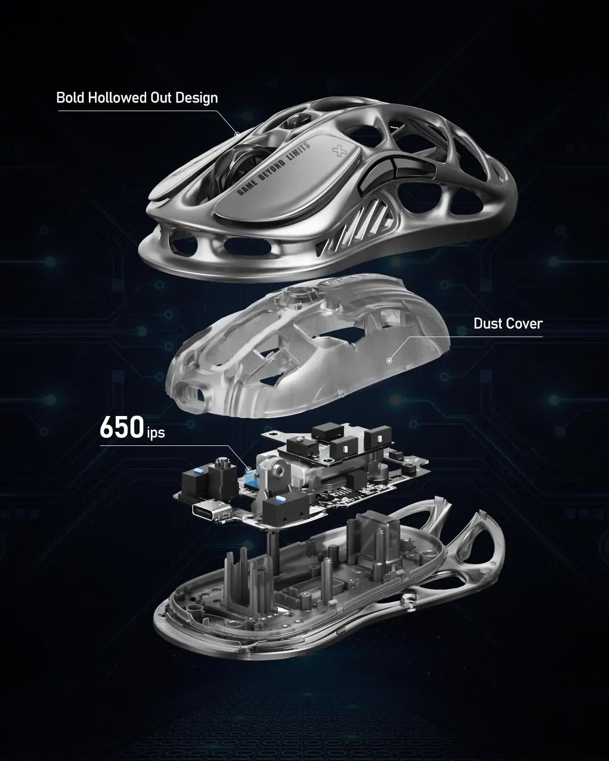 GravaStar Mercury M1 Pro Wireless Gaming Mouse 26000 DPI, Tri-Mode Wired, 2.4GHz & Bluetooth Gaming Mouse with GLOWSYNC RGB