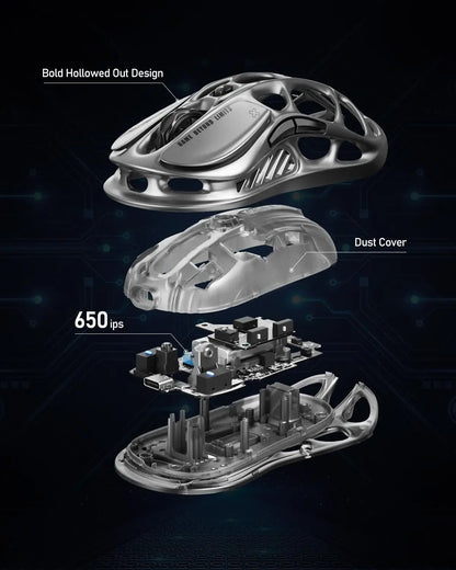 GravaStar Mercury M1 Pro Wireless Gaming Mouse 26000 DPI, Tri-Mode Wired, 2.4GHz & Bluetooth Gaming Mouse with GLOWSYNC RGB