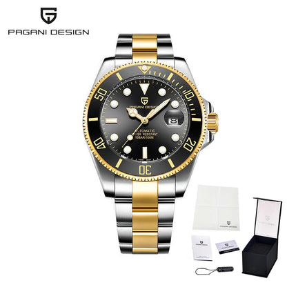New PAGANI DESIGN Diving Automatic MechanicalWatch Luxury Sports WaterproofWatch Stainless Steel Sapphire Luminous Watch for Men