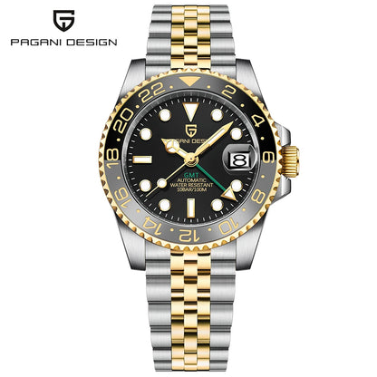 PAGANI DESIGN V3 PD-1662 GMT Watches Men's Luxury Sapphire Automatic Mechanical Watch 40MM Stainless Steel 100M Waterproof Watch