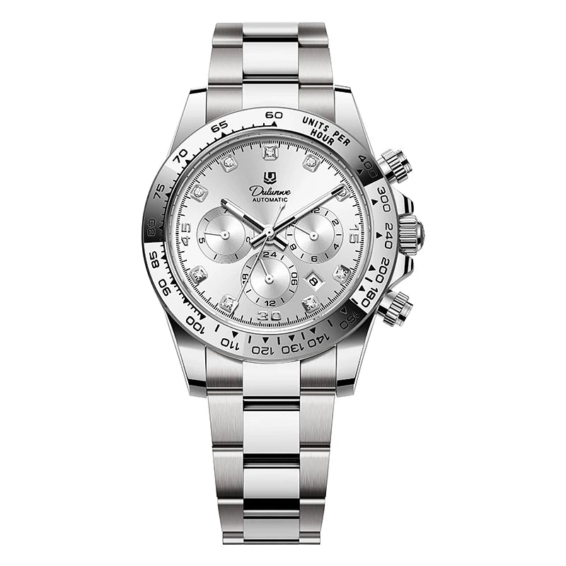Watch For Men Luxury Stainless Steel Clock Fashion Casual Multi-functional Design Automatic Mechanical Wristwatch