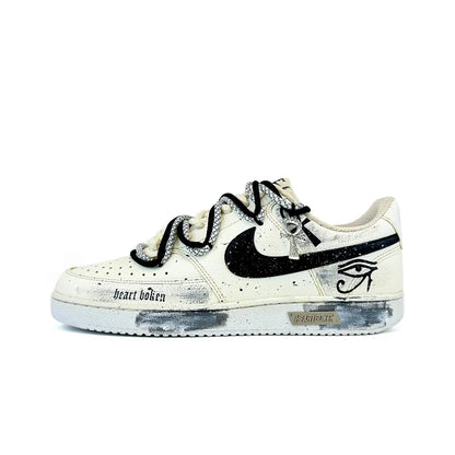Individuell gestaltete Sneaker Nike Court Vision 1 Low „Eye of God 2.0“ Distressed Splatter Herren-Skateboard-Sneaker