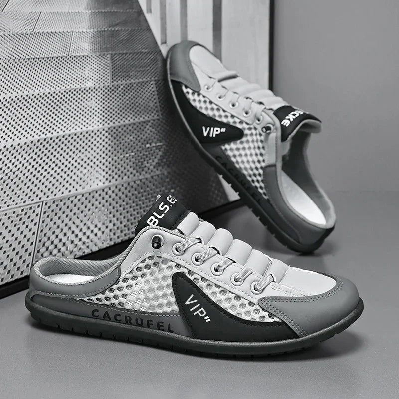 Chaussons mi-ouverts à semelle souple pour hommes, chaussures décontractées tendance d'été, baskets à semelle souple, Zapatos De Hombre, grande taille 48