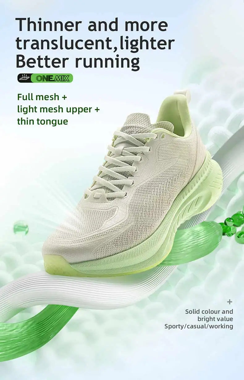 Zapatillas deportivas de running Onemix New Original para hombre, ligeras, transpirables, antideslizantes, con malla suave, amortiguación y absorción de impactos