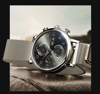 Luxury Brand Switzerland LOBINNI Perpetual Calendar Automatic Mechanical Men's Watches Sapphire Multi-function Clock L13019-8