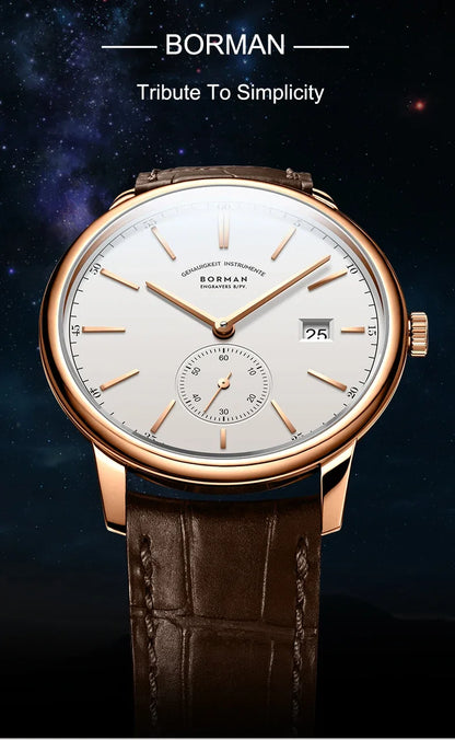 BORMAN BM3817 TOP Watch New 42 Luxury Men's Automatic Mechanical Watches Sapphire Ultra-thin 50M Waterproof Sub Dial Clocks