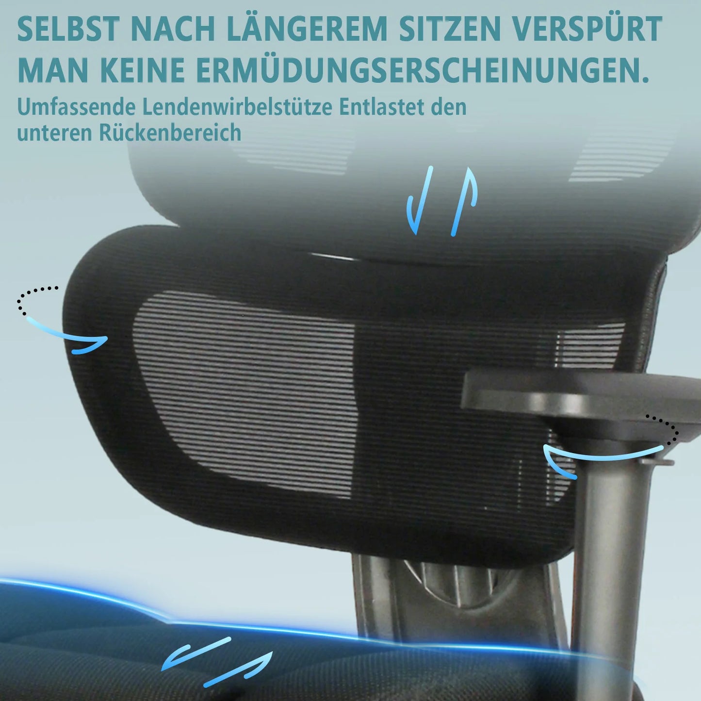 Desk Chair Ergonomic Office Chair with 135° Recline, 3D Breathable Nylon Net, Adjustable Neck & Lumbar Support, B
