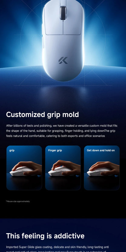 MCHOSE A7 V2 Ultra / Pro Lightweight Wireless Gaming Mouse Dual 8000Hz PAW3950 TI 42000DPI Mice For PC E-sports Gamer