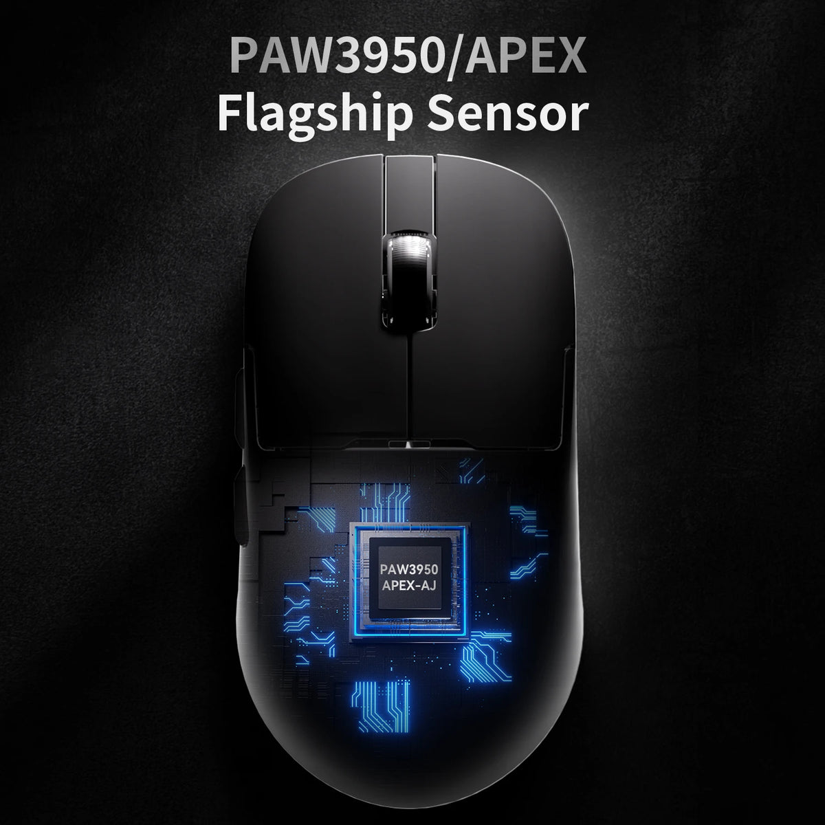 Rato Gaming Sem Fios AJAZZ AJ159 APEX Tri-Mode 8K, Sensor PAW3950 de Baixa Latência, Base de Carregamento, Personalizável, Leve, para PC Gamer