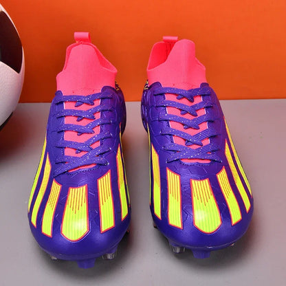 Professional Men Ankle Football Boots Outdoor Grass Cleats Unisex Soccer Shoes Long Spikes FG Football Shoes Chuteira Society