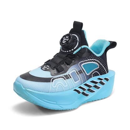 Children's Running Shoes Comfortable Mesh Boys Outdoor Training Shock-Absorbing Tennis Shoes New Hollow Breathable Casual Shoes