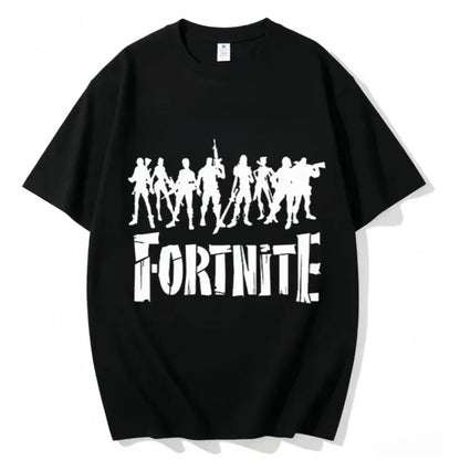Fortnite Crew Neck T-Shirt Unisex Adult Game Dance Fashion New Pure Cotton Short Sleeve Tops Perfect for Casual Wear Vacations