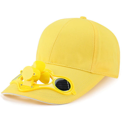 Novelty Fan Cooling Baseball Hat Solar Outdoor Sport Cap Summer Camping Hiking Travel Hat For Women Men