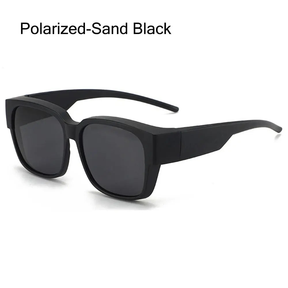 Polarized Fit Over Glasses Sunglasses Trendy Square Wrap Around Shades UV400 Protection Sun Glasses Can Be Worn Over Other Glass