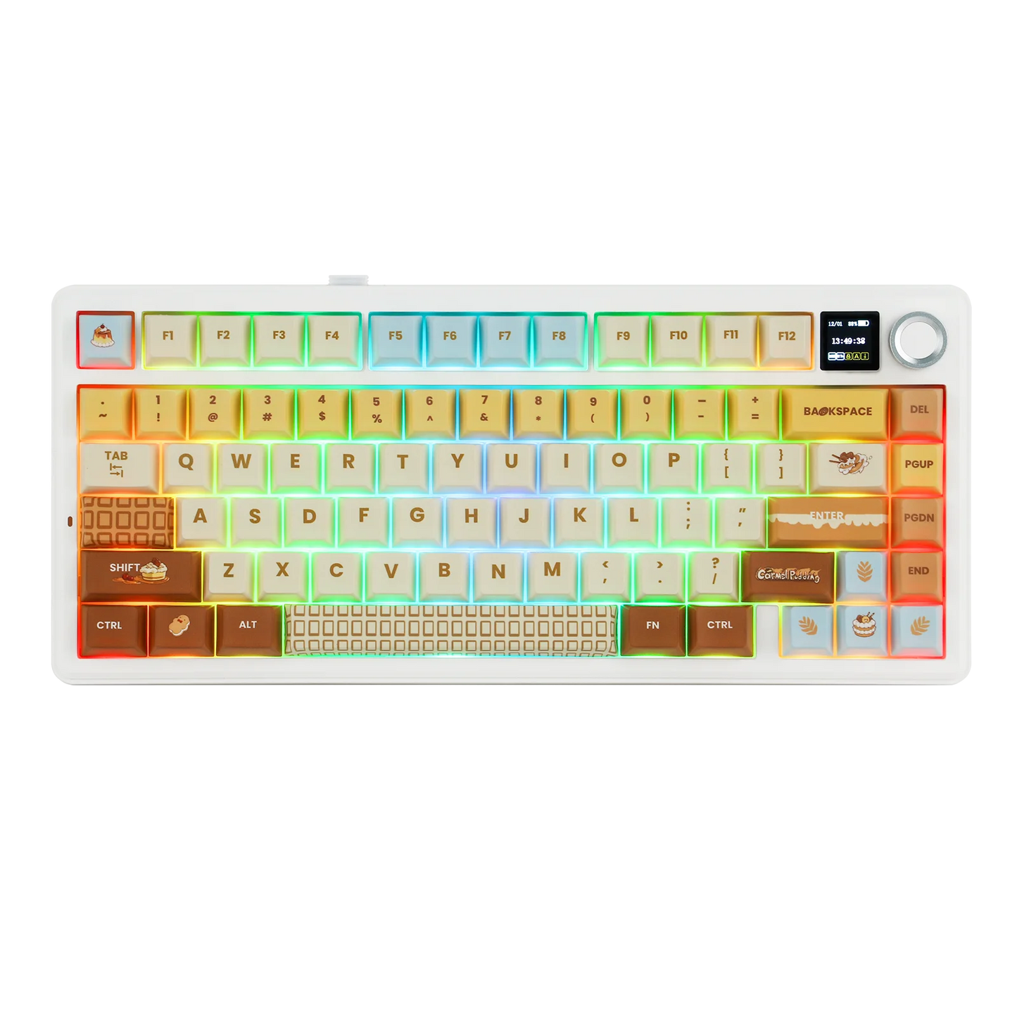 EPOMAKER X AULA F75 MAX Compact 75% Wired/BT5.0/2.4GHz Wireless Mechanical Gaming Keyboard with TFT Screen & Knob for PC/Mac