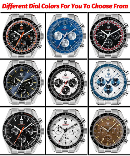 Watchdives New Wd1863 Quartz Men's Watch VK63 Chronograph Bubble Sapphire Waterproof 39Mm Steel Top Brand Luxury Business Watch