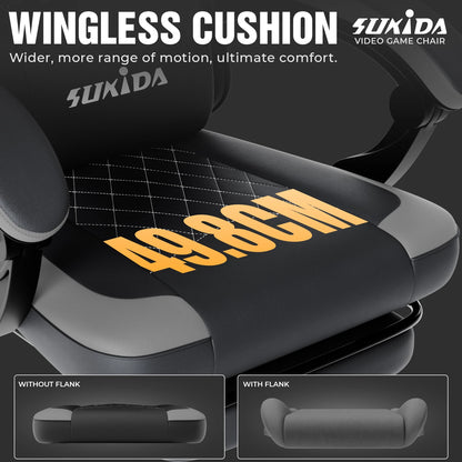 SUKIDA Gaming Chair High Back Ergonomic Computer Chair With Footrest Reclining Adult Comfortable Office Chair 
