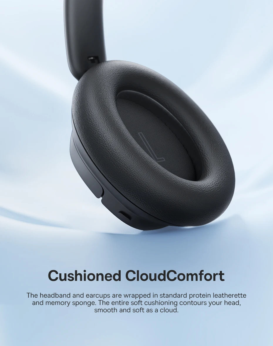 Baseus Bass EH10 NC Wireless Headphones Bluetooth 6.0 Noise Canceling 45dB Over Ear HeadsetSpatial Audio Earphone 80H Time
