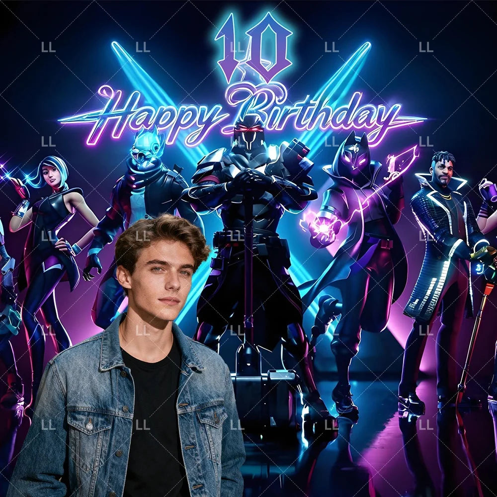 5 8 10 15th Fortnite Birthday Party Supplies Hot Game Backdrop Decor Baby Shower Photography Background Boy Gift Studio Props