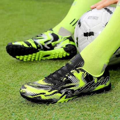 Nouvelles chaussures de football pour hommes, crampons FG, pointes longues TF, crampons pour terrain synthétique, chaussures de football Yonug, antidérapantes, unisexes, pour entraînement et match sur gazon extérieur
