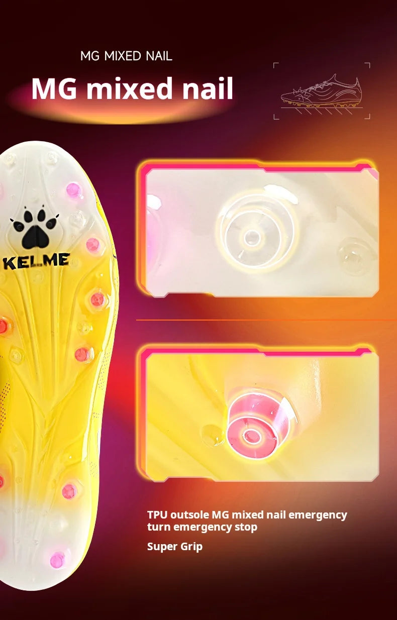 Kelme vrhunske nogometne čevlje s kratkimi žeblji, protizdrsne nogometne čevlje, z blaženjem za umetno travo, trening Mg nogometne čevlje
