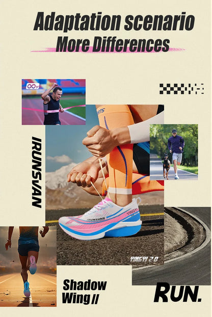 IRUNSVAN Moški tekaški čevlji za maraton in tek po cesti z ogljično ploščo po celotni dlani, hitrim odskokom in polno močjo Zapatillsa de deporte