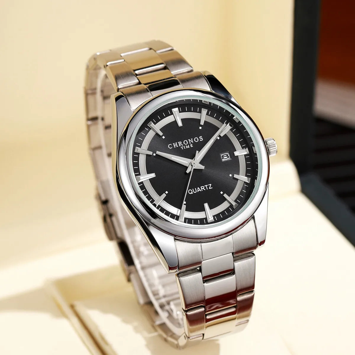 CHRONOS Luxury Quartz Watch for Men Waterproof Date Luminous Wristwatch Stainless Steel Men's Watches Male Clock Sports Reloj