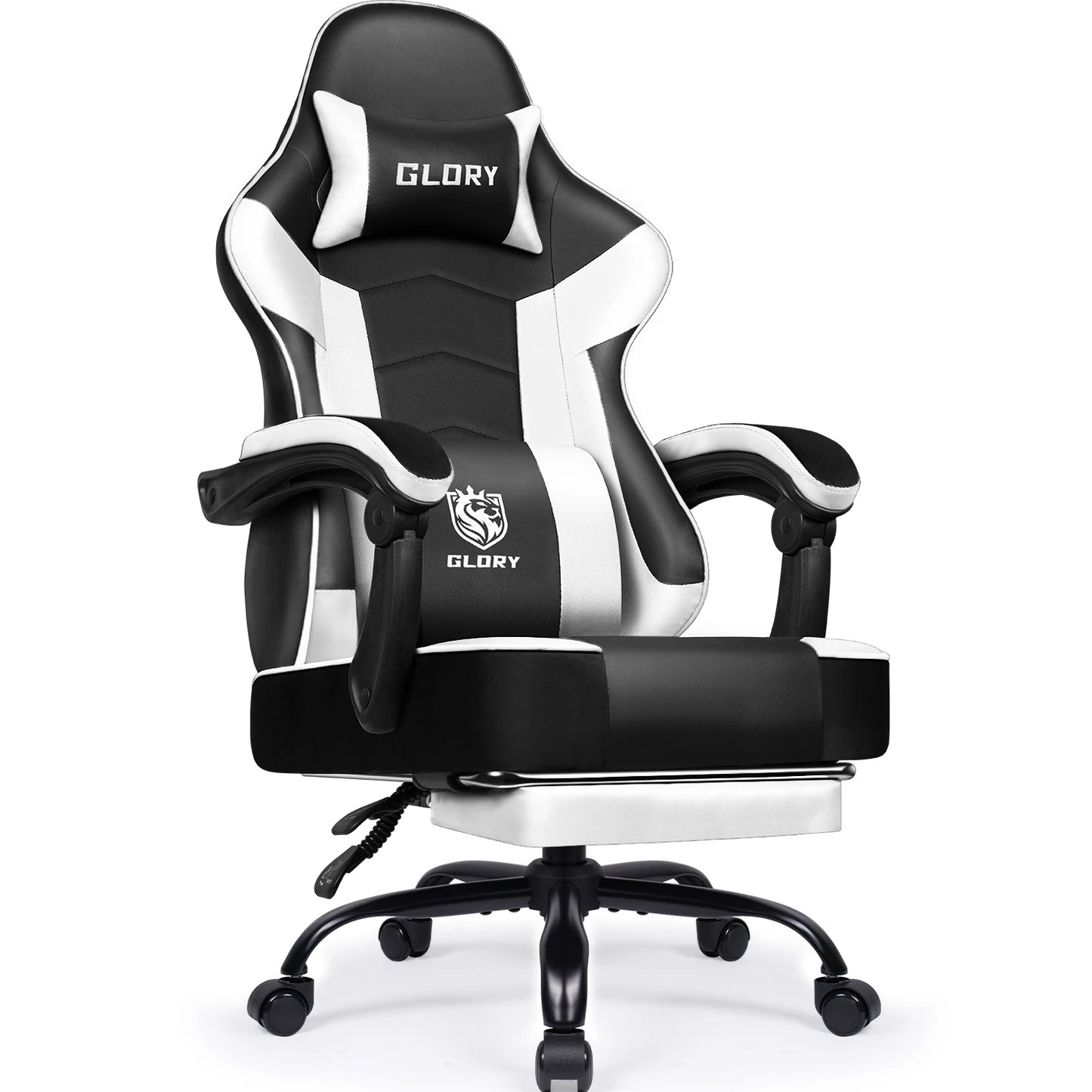 AUTHMIC Gaming Chair Ergonomic Reclining Office Chair with Adjustable Lumbar Support & Headrest High-Back PC Gamer Adults Teen