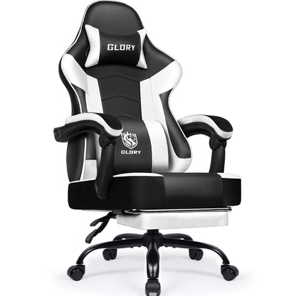 AUTHMIC Gaming Chair Ergonomic Reclining Office Chair with Adjustable Lumbar Support & Headrest High-Back PC Gamer Adults Teen