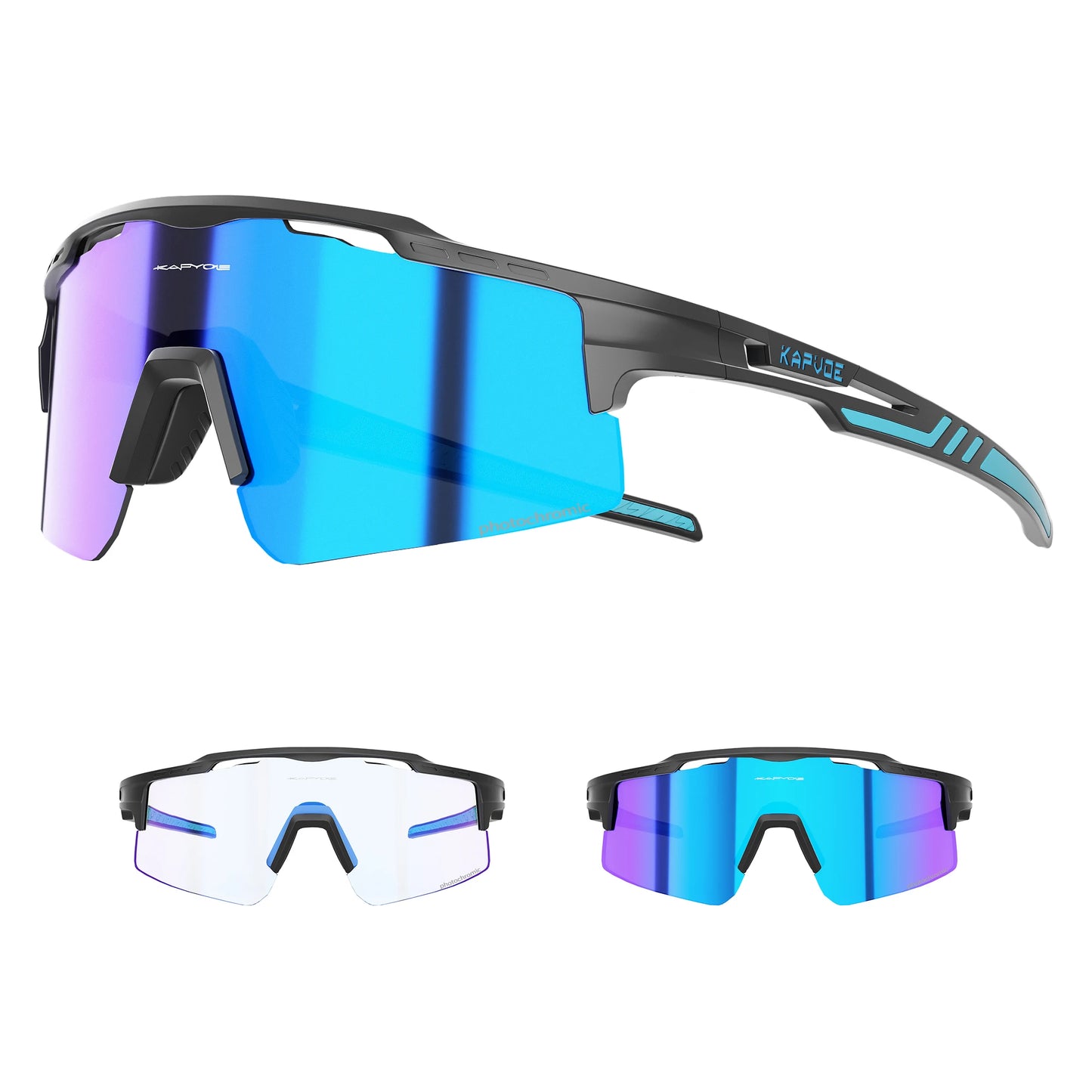 Kapvoe Outdoor Photochromic Bicycle Sports Glasses Men Women Road Cycling Sunglasses UV400 MTB Cycling Eyewea Driving Goggles