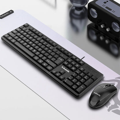 Novo teclado USB com fios para PC, computador portátil e desktop, com rato ótico com fios para Windows, Mac OS, laptop e PC
